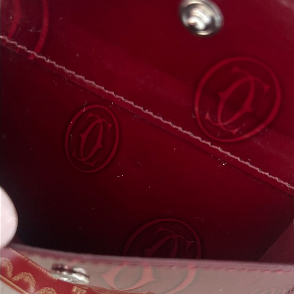 Cartier Red embossed leather zip around compact wallet - Picture 5 of 15
